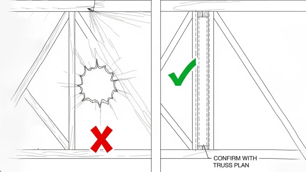 Mistake 3: Cutting Truss Members For Ducts Or Pipes