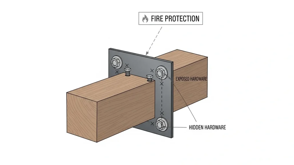 Mass Timber With Steel Plate Connectors For Long Spans
