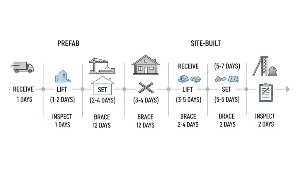 Prefabricated Trusses or Site-Built Frames