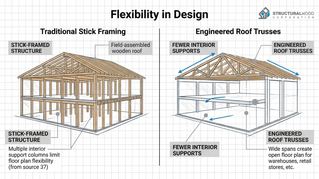 Flexibility in Design- Engineered Roof Trusses
