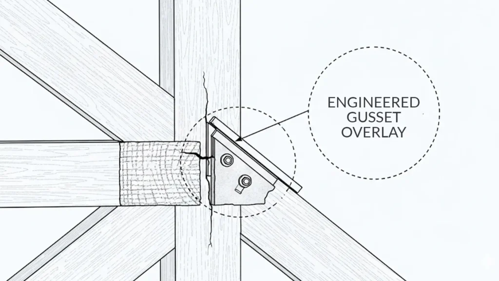 Cracked or Broken Truss Joints- Common Roof Truss Problems and How to Fix Them