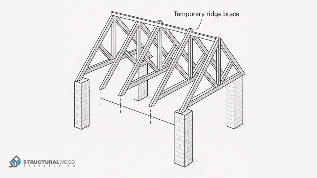 Lift and Set the Trusses- How to Build Wooden Trusses